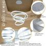 LED Modern Chandelier 4-Rings Circular Pendant Light Flush Mount Pendant Lighting for Living Room Dining Room, 6000k, Silver, by ROYAL PEARL LED Modern Chandelier 4-Rings Circular Pendant Light Flush Mount Pendant Lighting for Living Room Dining Room, 6000k, Silver, by ROYAL PEARL