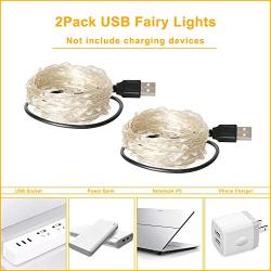 Blingstar Fairy Lights 2 Pack USB Powered String Lights Warm White 33Ft 100 Led Christmas Lights Fairy String Lights for Party Wedding Festival Bedroom Table Decoration