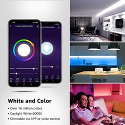 LE Rgbw LED Strip Lights, WiFi Smart Waterproof Color Changing LED Strips, 16.4Ft SMD 5050 LED Tape Light for Bedroom, Home and Kitchen