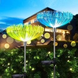 Neporal Solar Garden Lights Outdoor Decorative, Multi-Color Changing Solar Flower Lights, Solar Garden Stake Lights IP65 Waterproof, Solar Powered Flower Lights Dusk to Dawn for Yard, Garden, Patio