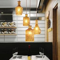 FL-61489AB Crystal Glass Pendant Lamps, Height Adjustable Chandeliers with 4-Light, Amber Single Head Hanging Lamps for Kitchen Island, Living Table, Dining Table (Amber)