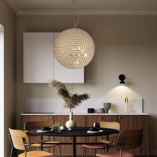 Luxury K9 Crystal Chandelier Modern Ball Pendant Lamp Hanging Light Fixtures Dining Room Chandelier Diameter 50CM Without Light Source G9 × 8 Luxury K9 Crystal Chandelier Modern Ball Pendant Lamp Hanging Light Fixtures Dining Room Chandelier Diameter 50CM Without Light Source G9 × 8