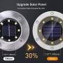 Solar Ground Lights Outdoor 8 Pack, Vosaro 8 LED Solar Garden Lights Waterproof, Upgraded Solar Powered Disk Lights, Landscape Lighting for Lawn Pathway Driveway Garden Yard Patio, Warm White