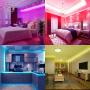 Led Strip Lights, Bliifuu 50ft 15m Tape Lights with Bluetooth APP and 24-Key Remote Color Changing Led Light Strips for Home Kitchen Bedroom Under Cabinet Party
