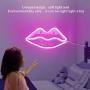 Lip Shaped Neon Signs Led Neon Light Art Decorative Lights Wall Decor for Children Baby Room Christmas Wedding Party Decoration (Pink)