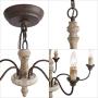 LNC French Country Chandelier, Farmhouse Handmade Distressed Wood 5 Lights Fixture for Dining & Living Room, Bedroom, Kitchen, Stairway, Bathroom