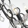 Modern Crystal Chandeliers with 5 Lights Pendant Light with Crystal Drops,Ceiling Light Fixture for Dining Room, Bedroom, Living Room (Black)