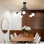 Ganeed Modern Sputnik Chandelier Lighting 5 Lights Brushed Brass Chandelier Mid Century Pendant Lighting Black Ceiling Light Fixture for Hallway Bar Kitchen Dining Room