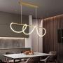 TFCF Modern LED Pendant Light with Remote Control Stepless Dimmable Contemporary Chandelier Gold 78W Adjustable Ceiling Fixture Wave Light for Dining Room & Kitchen Island (80cm/31.49Inch)