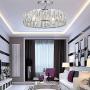 KARMIQI Crystal Ceiling Light, 13'' 3-Light Drum Chandelier Flush Mount Light Fixture for Living Room, Chrome Finish Ceiling Lamp for Dining Room Bedroom Kitchen Island Hallway Entryway