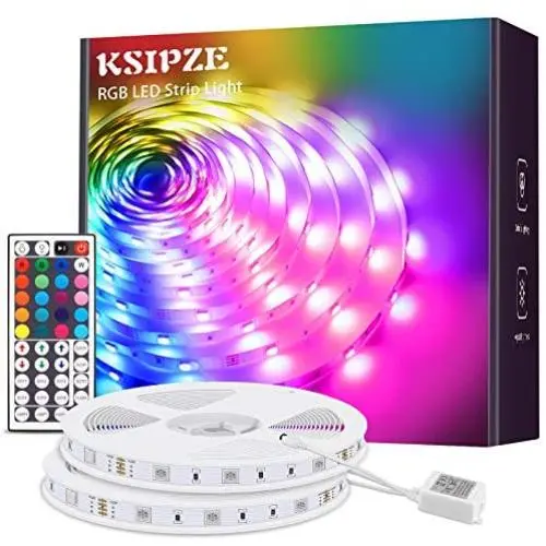 KSIPZE RGB Led Strip Lights 65.6ft Color Changing with Remote for Bedroom, Room Lighting, Kitchen, Home, Party KSIPZE RGB Led Strip Lights 65.6ft Color Changing with Remote for Bedroom, Room Lighting, Kitchen, Home, Party