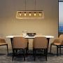 Industrial Five-Light Farmhouse Linear Pendant Light Hanging Ceiling Fixture Light Adjustable Height Chandeliers for Kitchen, Dining Room