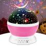 Night Light Creative Led 360° Rotating Star Project Light Night Light Projector Lamp, Star Night Light Boy and Girl Gift, Bedroom and Party Decoration for Romantic Dates (Pink)