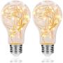 Led Decorative Bulbs, DORESshop 2W Fairy Light Filaments Bulbs, 15W Equivalent Starry Lights for Pendant Light Fixtures, Bedroom, Living Room, Christmas, Wedding, Warm White, 2 Pack