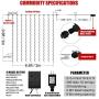 Dooit 9.8ft6.5ft300LED Curtain String Lights 8 Modes 29v UL Plug in Decor for Christmas Party Wedding Ceremony Home Garden Bedroom Indoor/Outdoor （Warm White