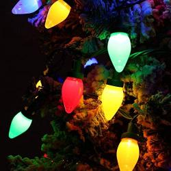 C7 Bulbs Christmas Lights - HAYATA 50 LED 24ft Strawberry String Light - Fairy Lighting for Outdoor, Indoor, Garden, Yard, Party, Home, Wreath, Garland, Christmas Tree Decorations (Multi Color)