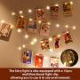 HXWEIYE 120LEDs Photo Clips String Light, Warm White, 40Ft Fairy Light with 52 Clear Clips & 10 Hooks on Wall, Timer & 8 Modes USB Powered Copper Wire String Light for Hanging Picture, Bedroom Party