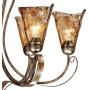 Amber Scroll Golden Bronze Silver Large Chandelier 31 1/2'' Wide Rustic Art Glass 6-Light Fixture for Dining Room House Foyer Kitchen Island Entryway Bedroom Living Room - Franklin Iron Works