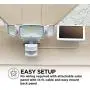 Home Zone Security Solar Motion Sensor Light - Outdoor Weatherproof Triple Head Security Flood Light, White