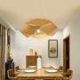 Handmade Bamboo Wicker Chandelier, E27 Retro Ceiling Hanging Pendants Light Fixture for Dining Room/Restaurant/Hotel/Teahouse