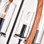 Maxax Indoor Chandelier 4 Lights Wood Pendant Lighting with Clear Glass Shade for Dining Room, Living Room