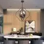 VINLUZ Modern Globe Chandeliers Farmhouse 4-Light Oil Rubbed Bronze Metal Kitchen Island Pendant Lighting, Industrial Ceiling Hanging Lamp for Dining Room Bedroom Hallway