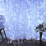 Twinkle Star 600 LED Window Curtain String Light Christmas Wedding Party Garden Bedroom Indoor Outdoor Wall Decoration, White