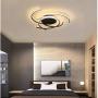 BINB LED Ceiling Light,Dimmable Dining Room Bedroom Fixtures,Remote Control Changing Color Ceiling Lamps, Modern Living Room Flush Mount Acrylic Chic Chandelier Lighting,Black,22''