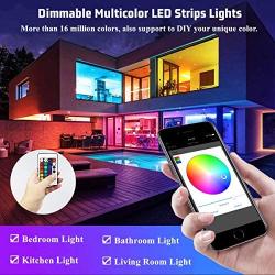 Nefeeko Led Strip Lights, 32.8ft Smart Led Lights Strip Work with Alexa, Google Assistant APP WiFi Voice IR Remote Control, Led Rope Lights Kit RGB Color Changing 300 LED for Bedroom Home Decoration