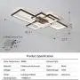 IKK Modern Ceiling Light, Black 3 Rectangular Metal Frame Ceiling Light Fixture, Natural White Color, 4000K Flush Mount LED Light, L=35.4 inch for Bedroom, Dress room, Study room, Entry foyer, Hallway