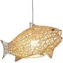 Indoor chandelier lighting Rattan Pendant Lamp, Creative Rattan Fish Lampshade, Hand-Woven Hollow Pendant Light, Nordic Style Chandelier, Natural Bamboo Lamp for Dining Table, Dining Room, Living Room