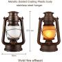 Dancing Flame Led Vintage Lantern, Outdoor Hanging Plastic Lantern Battery Operated with Remote Control Two Modes Led Night Lights for Garden Patio Deck Yard Path 2 Pack, Copper