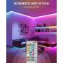 LED Strip Lights, Ultra-Long RGB 5050 LED Lights for Bedroom with 44-Key Remote, Music Sync Color Changing LED Light, APP Controlled LED Light Strip (40ft APP+Remote+Mic+4 Button Switch)