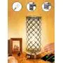 Touch Lamp Control Crystal Table Lamp 3-Way Dimmable Bedside Nightstand Desk Lamps with Dual USB Charging Ports,Small Decorative Lampshade Night Light for Bedroom Living Room, Bulb Included