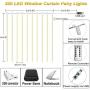 LiyuanQ Curtain String Lights 300 LEDs Window Curtain Fairy Lights Copper Wire Twinkle String Lights USB Remote Control 8 Modes Hanging Lights for Bedroom Indoor Home Wedding Decor (300 LED, White) LiyuanQ Curtain String Lights 300 LEDs Window Curtain Fairy Lights Copper Wire Twinkle String Lights USB Remote Control 8 Modes Hanging Lights for Bedroom Indoor Home Wedding Decor (300 LED, White)