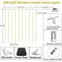 LiyuanQ Curtain String Lights 300 LEDs Window Curtain Fairy Lights Copper Wire Twinkle String Lights USB Remote Control 8 Modes Hanging Lights for Bedroom Indoor Home Wedding Decor (300 LED, White)