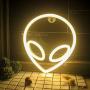 Wanxing Alien Neon Signs LED Neon Wall Sign Warm Neon Lights for Bedroom Kids Room Hotel Shop Restaurant Game Office Wall Art Decoration Sign Party Supply Gift (Yellow)
