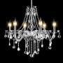 Tangkula Crystal Chandelier, 6 Light Ceiling Lighting Fixture, Vintage Style Crystal Pendant Lamp for Bedroom Dining Living Room, Flush Mount, Elegant Crystal Raindrop Chandelier (Transparent)