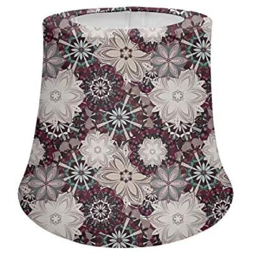Pensura Mandala Lotus Design Table Lampshades Home Decorators for Women Gifts,Chimney Lamp Shades/Floor Lamp/Desk Lamp Shades with Metal Frame,5.1'' x 9.3'' x 7.1''