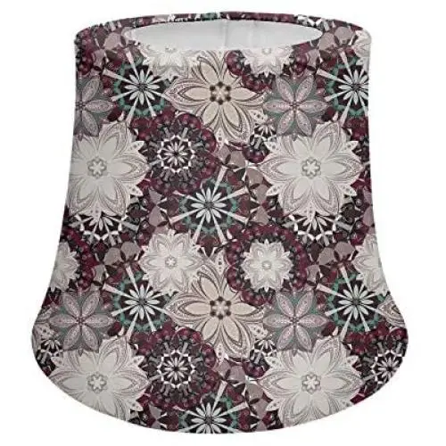Pensura Mandala Lotus Design Table Lampshades Home Decorators for Women Gifts,Chimney Lamp Shades/Floor Lamp/Desk Lamp Shades with Metal Frame,5.1'' x 9.3'' x 7.1''