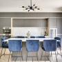 Modern 8-Light Sputnik Chandelier Vintage Semi Flush Ceiling Lights Mid Century Style Pendant Light Fixture for Dining Room Living Room Foyer Coffee Bar Bedroom Black