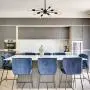 Modern 8-Light Sputnik Chandelier Vintage Semi Flush Ceiling Lights Mid Century Style Pendant Light Fixture for Dining Room Living Room Foyer Coffee Bar Bedroom Black