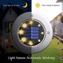 Biling Solar Disk Lights Outdoor, 8 LED Bulbs Solar Ground Lights Outdoor Waterproof for Garden Yard Patio Pathway Lawn Driveway - Warm White (12 Pack)