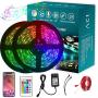 LED Strip Lights for Bedroom Bluetooth APP Control, 39ft RGB LED Light Strip Music Sync, Color Changing Flexible Rope Lights with 24 Key Remote, SMD 5050 LED Tape Light for Kitchen (2x19ft)
