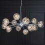 MEEROSEE Sputnik Chandeliers Modern Bubble Glass Chandelier Pendant Lighting Chrome Wired Aluminum 12-Light Fixture W37.4'' for Dining Room Living Island Kitchen Bedroom Foyer Entryway