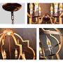 Rustic Chandelier,6-Lights Vintage Metal Chandelier Lighting,Classy Farmhouse Pendant Light, Ceiling Hanging Light Fixtures for Dining Room,Bedroom,Living Room,Foyer