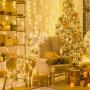 JMEXSUSS 200 LED Christmas Lights Indoor Outdoor, Warm White Christmas Tree Lights Clear Wire, 66ft 8 Modes Waterproof Twinkle Fairy String Lights Plug in for Xmas Room Bedroom Wedding Party