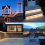 Outdoor Solar LED Strip Lights, Upgraded Brightness 16.4 FT Cuttable Rope Lights -8 Modes 5 Meters 300LED,Solar Powered Flexible Waterproof String Lights Warm White for Garden/Home/Patio/Courtyard
