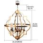 Rustic Chandelier,6-Lights Vintage Metal Chandelier Lighting,Classy Farmhouse Pendant Light, Ceiling Hanging Light Fixtures for Dining Room,Bedroom,Living Room,Foyer