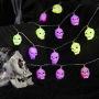 Huishang Halloween String Lights, Skull Light with 15 LED, Battery Operated Halloween Lights for Outdoor Indoor Decorations, Lights String for Halloween Party, Path Lights, Window Wall Decor Lights